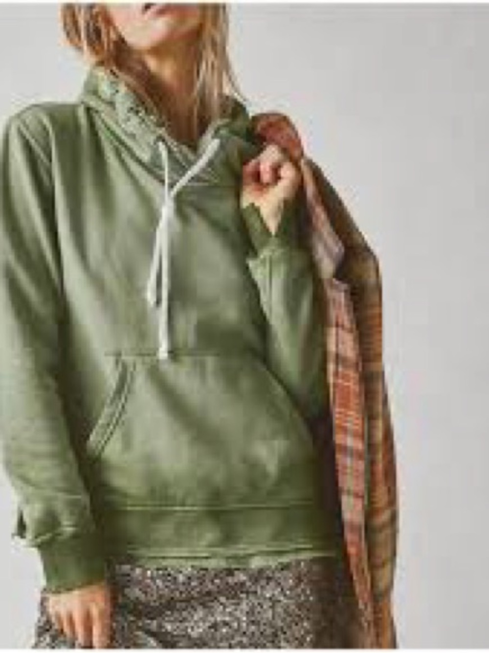 We The Free Green Zuma Vintage Wash Hoodie M